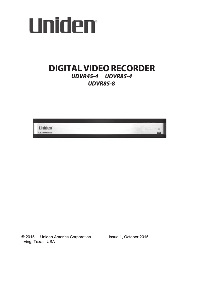 Imagen de la primera página del manual del dispositivo UDVR45-4
