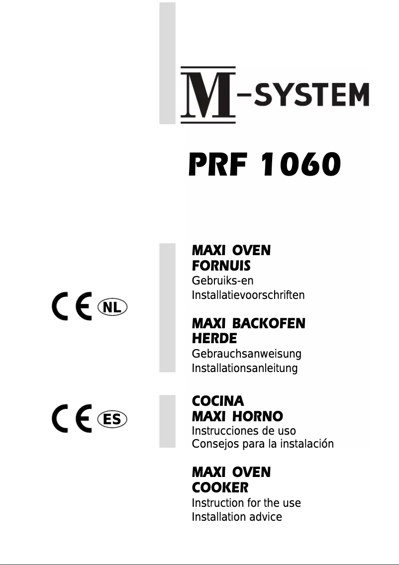 Página nº 1 - Manual de usuario M-System PRF-1060