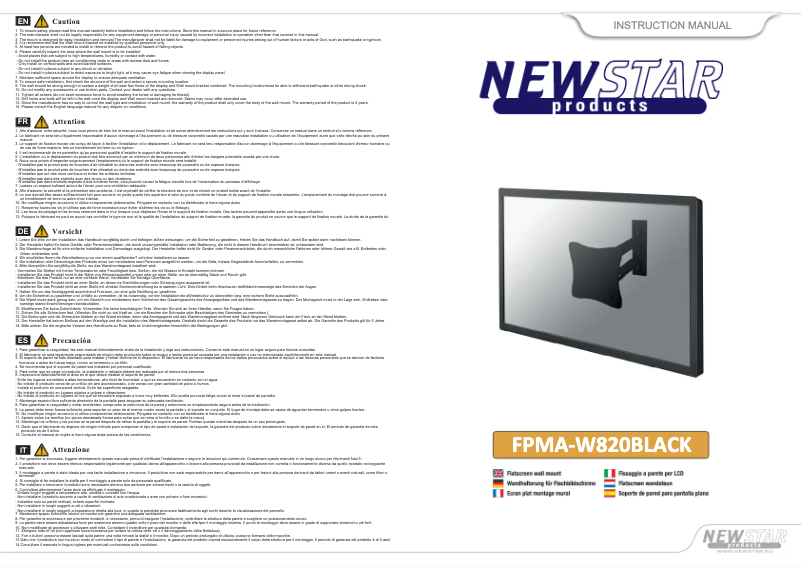 Página 1 del manual Manual de usuario Newstar FPMA-W820BLACK