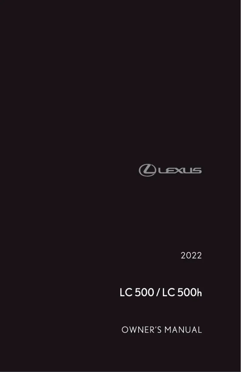 Página 1 del manual Manual de usuario Lexus LC 500 (2022)
