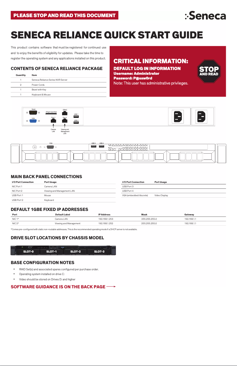Página nº 1 - Manual de usuario Seneca Reliance 200