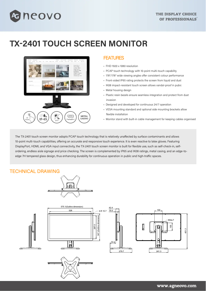 Imagen de la primera página del manual del dispositivo TX-2401