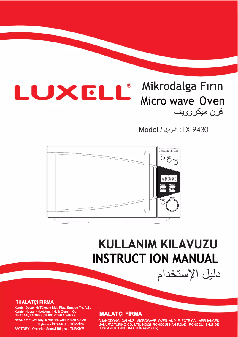 Imagen de la primera página del manual del dispositivo LX-9430