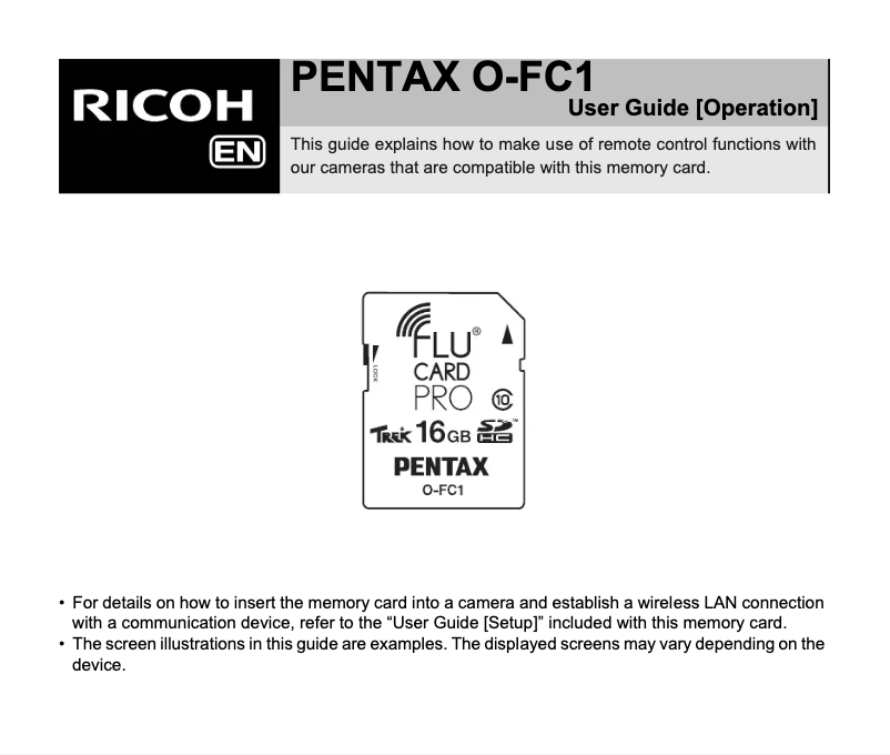 Imagen de la primera página del manual del dispositivo O-FC1