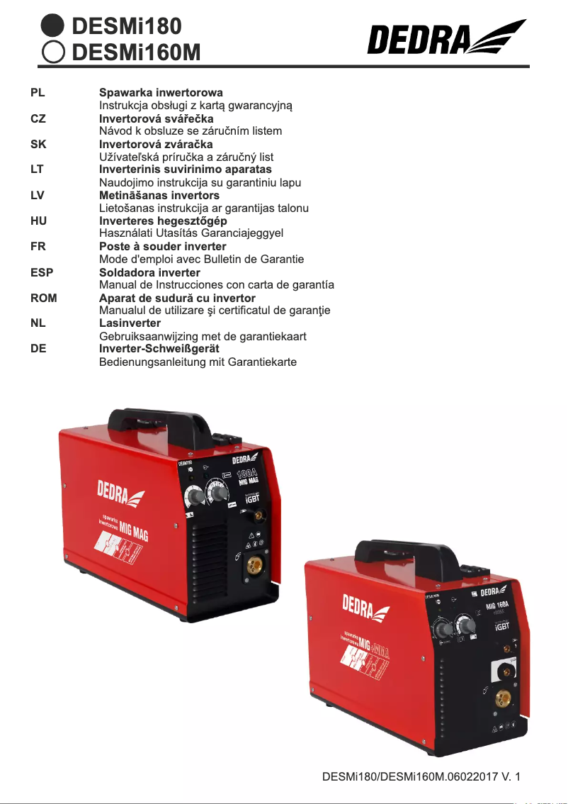 Página 1 del manual Manual de usuario DEDRA DESMi180