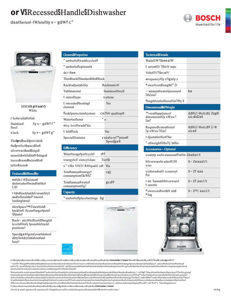 Imagen de la primera página del manual del dispositivo SHEM63W5