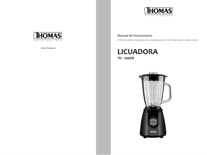 Imagen de la primera página del manual del dispositivo TH-700VR