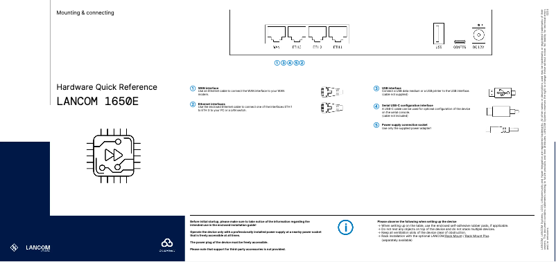 Imagen de la primera página del manual del dispositivo 1650E