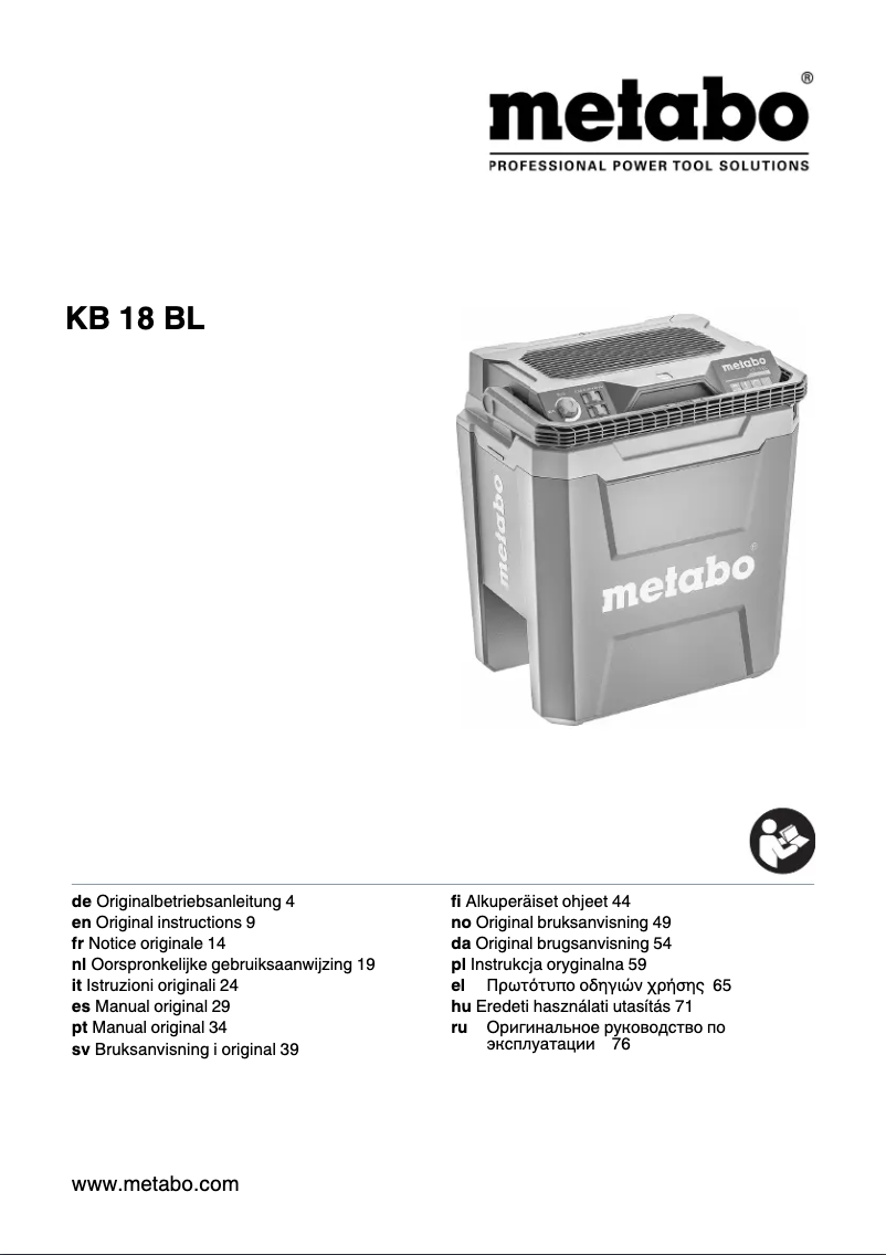 Página nº 1 - Manual de usuario Metabo KB 18 BL
