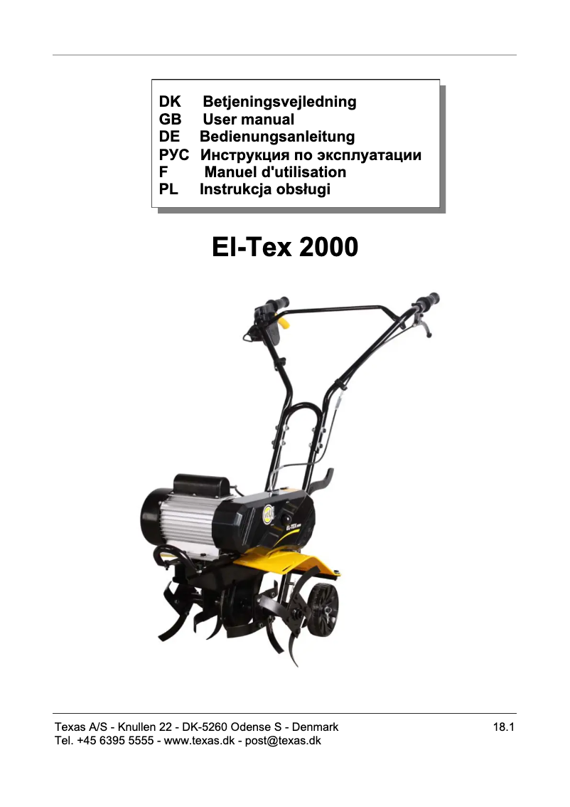 Página nº 1 - Manual de usuario Texas El-Tex 2000