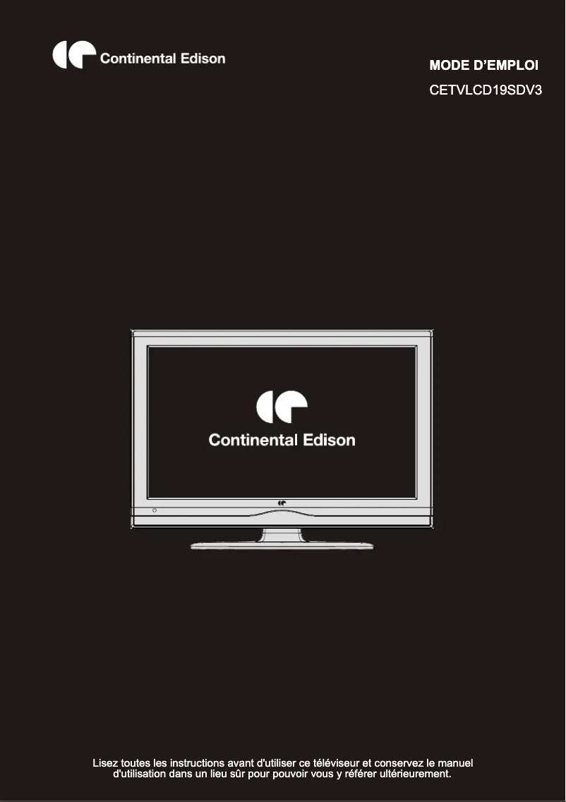 Imagen de la primera página del manual del dispositivo CETVLCD19SDV3