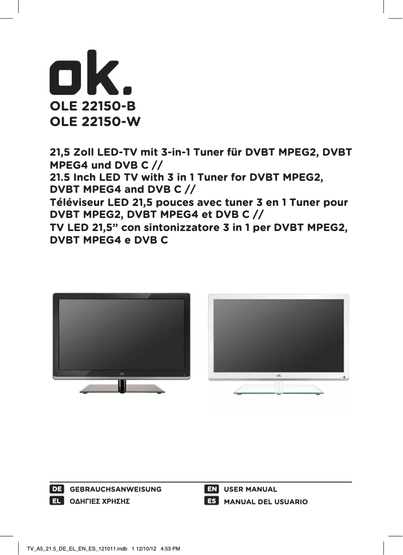 Imagen de la primera página del manual del dispositivo OLE 22150