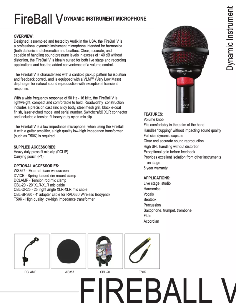 Imagen de la primera página del manual del dispositivo Fireball-V