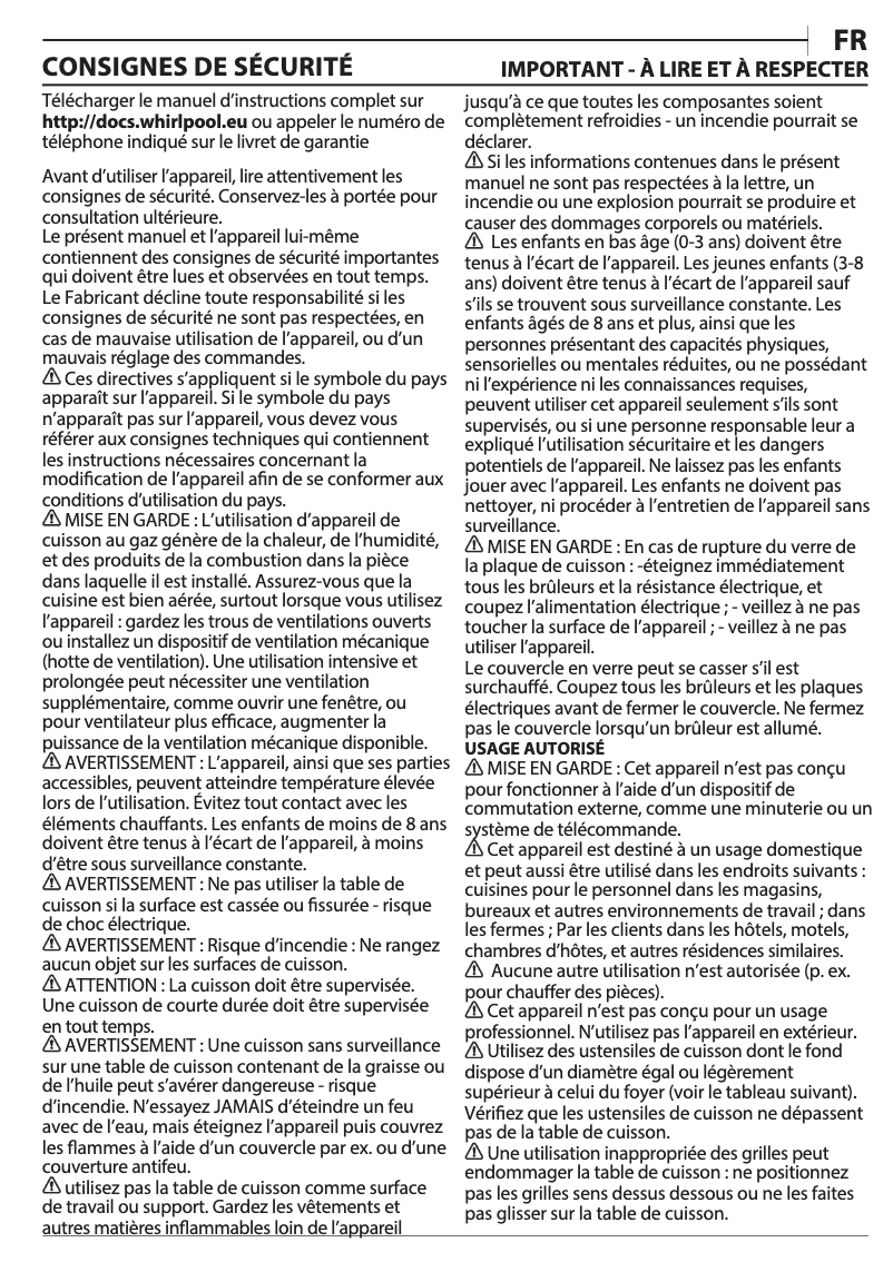 Página 1 del manual Manual de usuario Whirlpool AKM 250/IX