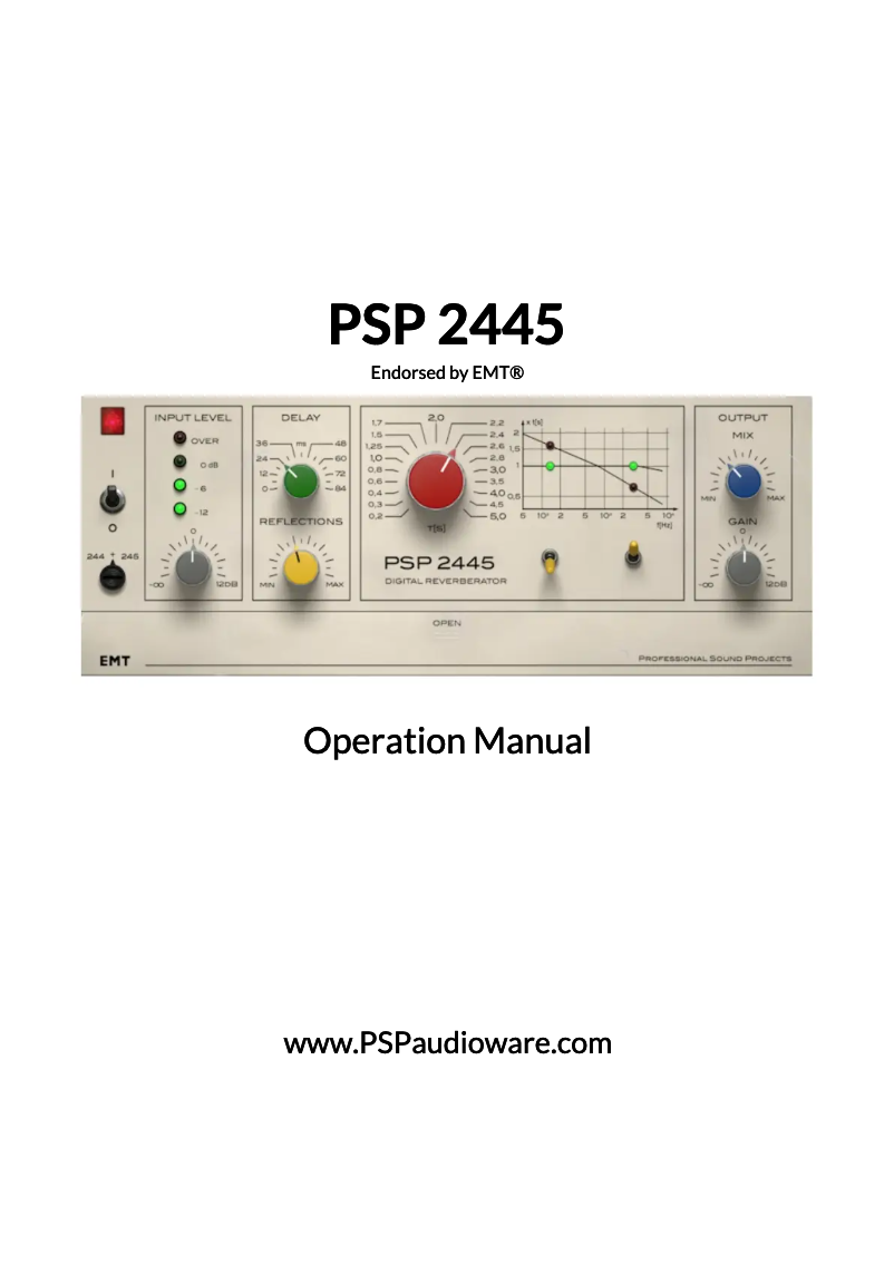 Imagen de la primera página del manual del dispositivo 2445 EMT Reverb Processor