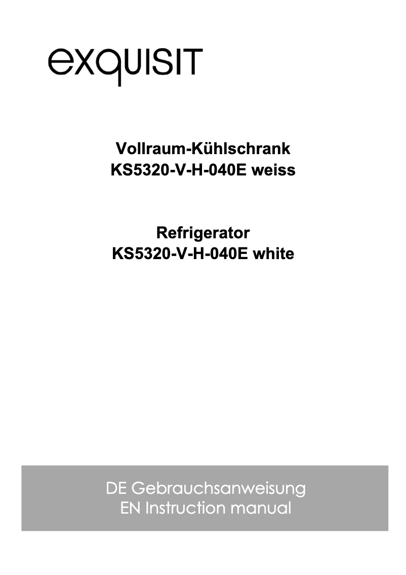 Página 1 del manual Manual de usuario Exquisit KS5320-V-H-040E