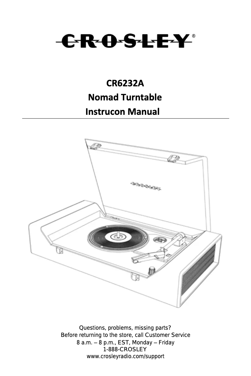 Página nº 1 - Manual de usuario Crosley CR6232A Nomad