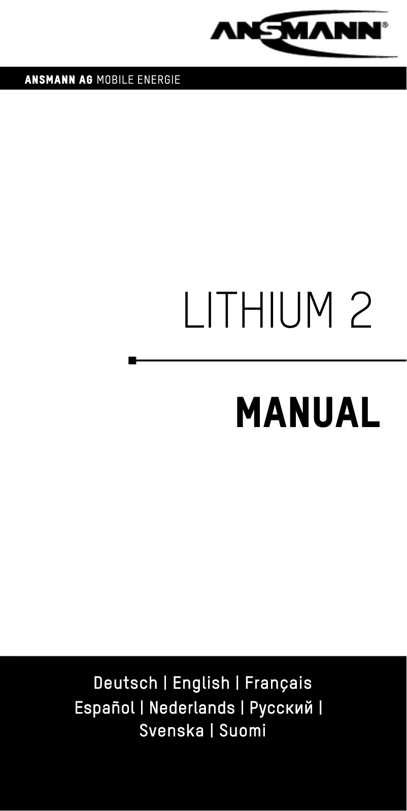 Página 1 del manual Manual de usuario Ansmann Lithium 2