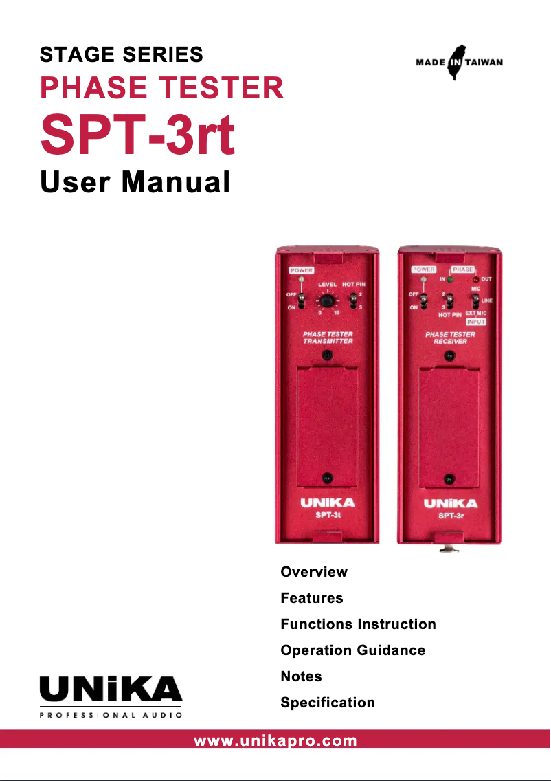 Imagen de la primera página del manual del dispositivo SPT-3rt
