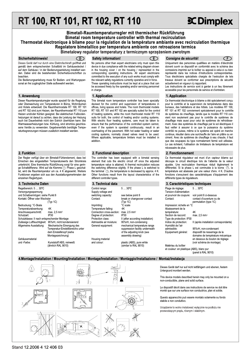Imagen de la primera página del manual del dispositivo RT 102