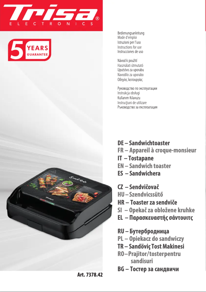 Imagen de la primera página del manual del dispositivo Snack Mate 7378.42