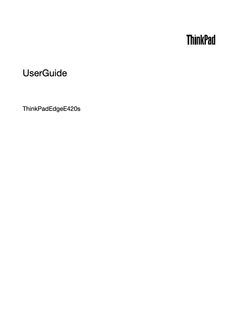 Imagen de la primera página del manual del dispositivo ThinkPad E420s