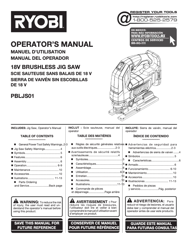 Imagen de la primera página del manual del dispositivo One+ PBLJS01
