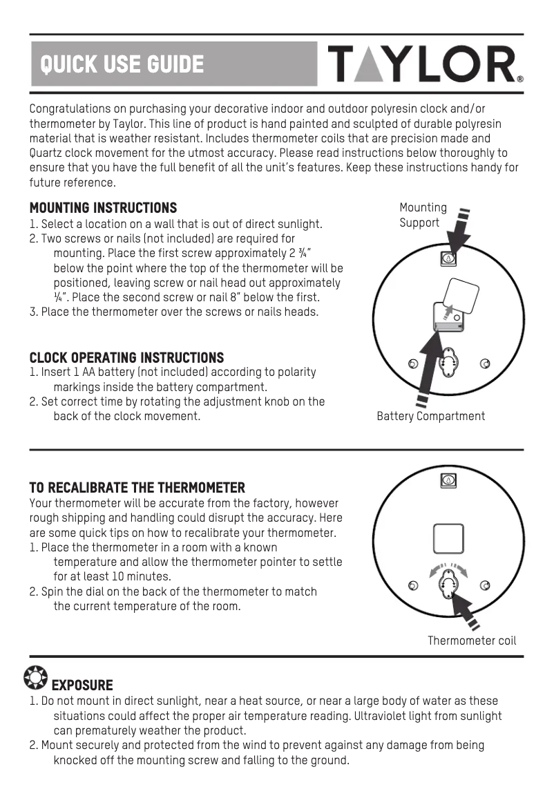 Página 1 del manual Manual de usuario Taylor 92693T