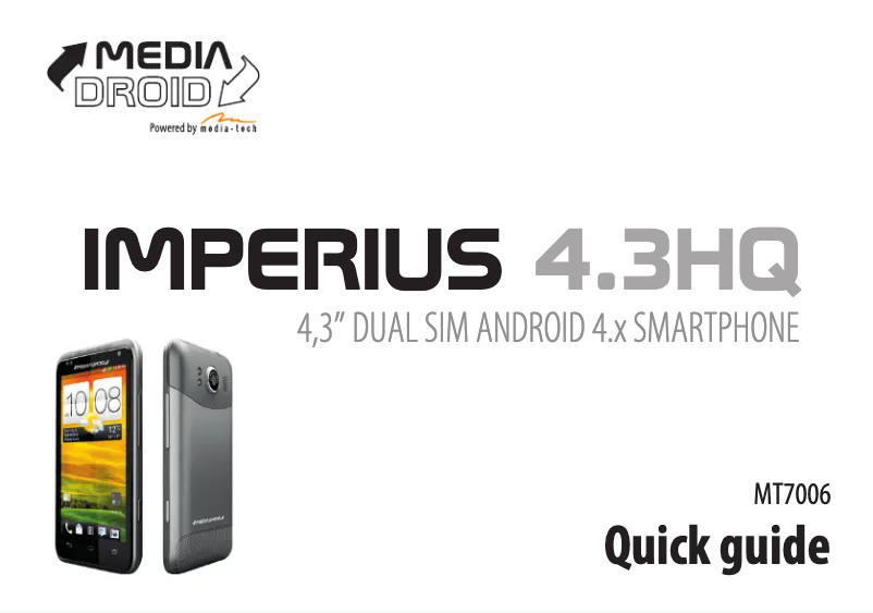 Imagen de la primera página del manual del dispositivo Imperius 4.3HQ