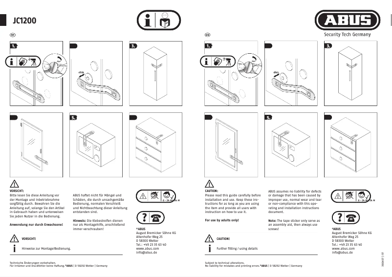 Imagen de la primera página del manual del dispositivo JC1200A