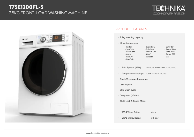 Imagen de la primera página del manual del dispositivo T75E1200FL-5