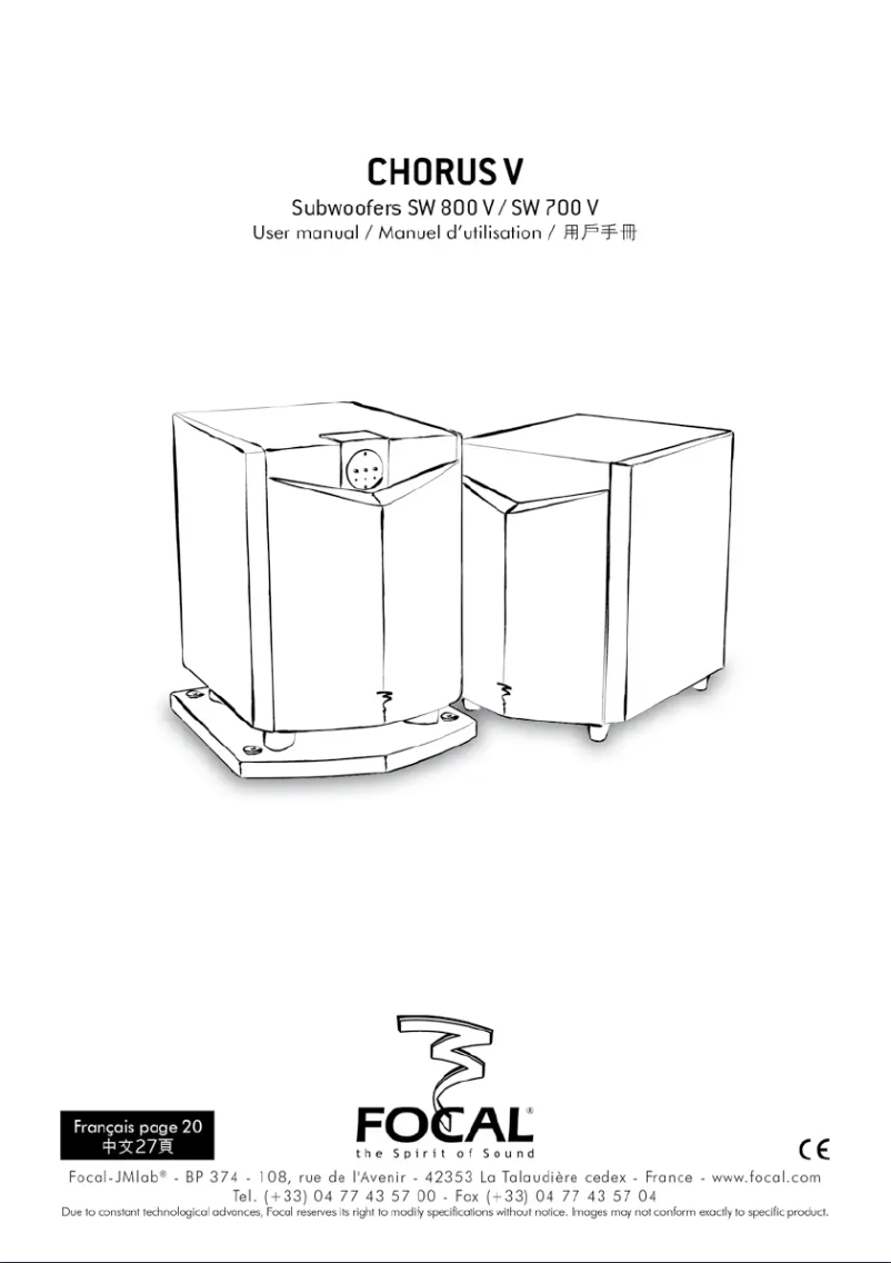 Página 1 del manual Manual de usuario Focal Chorus SW 800 V