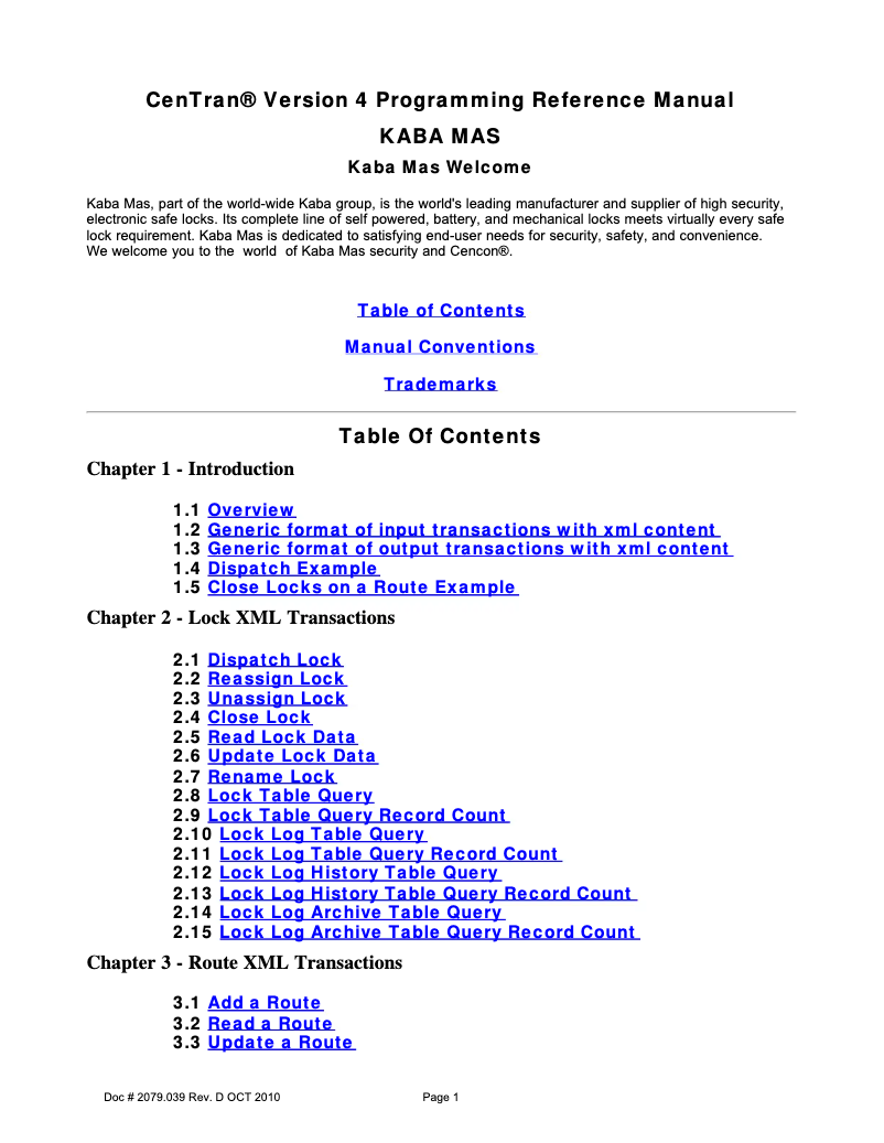 Imagen de la primera página del manual del dispositivo CenTran 4