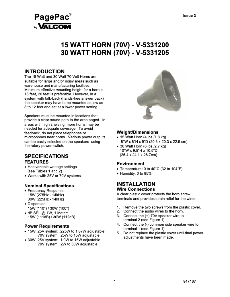 Imagen de la primera página del manual del dispositivo V-5331205