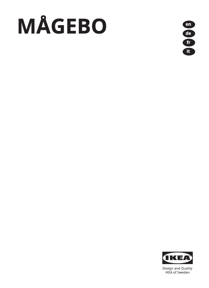 Imagen de la primera página del manual del dispositivo MÅGEBO 905.570.61