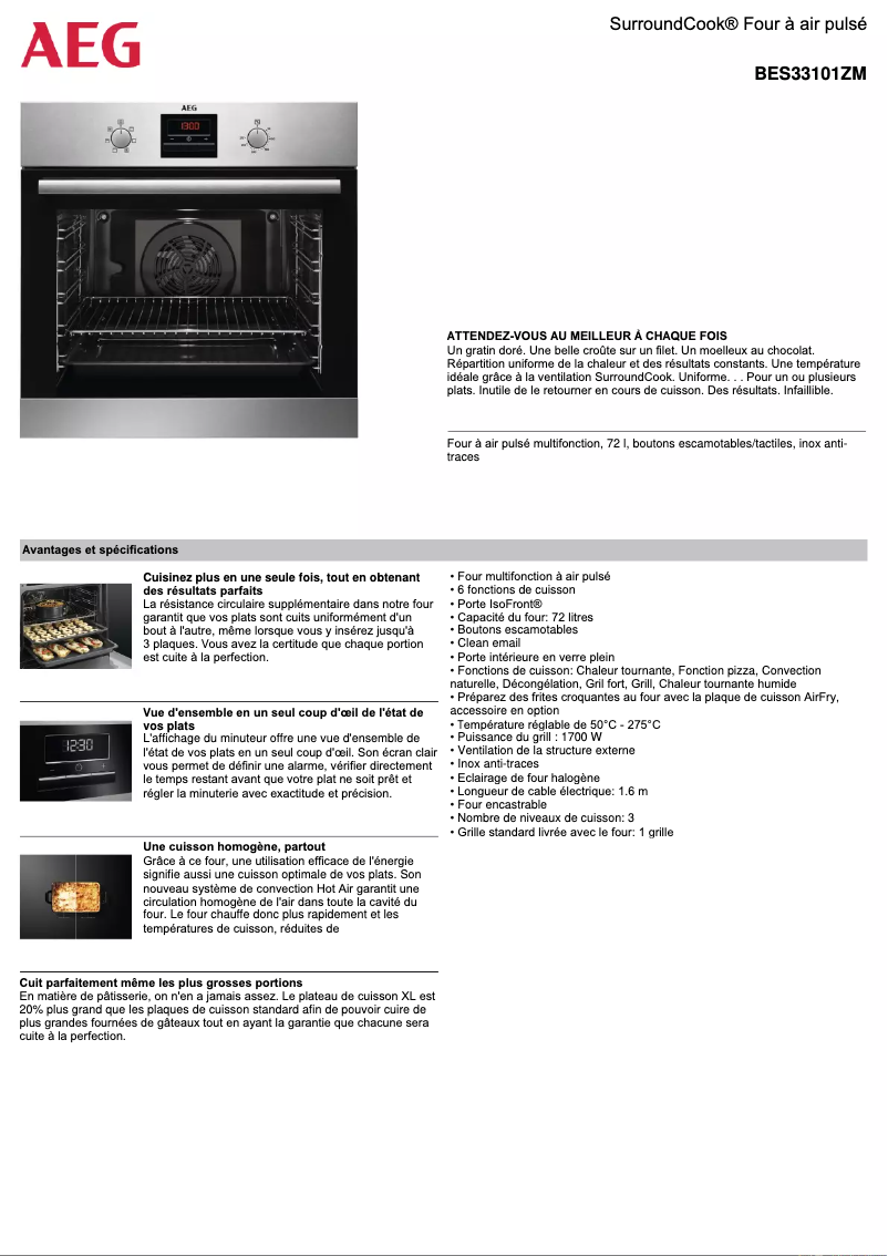 Imagen de la primera página del manual del dispositivo BES33101ZM