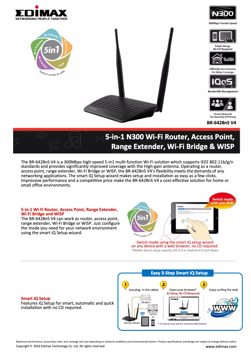 Página nº 1 - Ficha técnica Edimax BR-6428nS V4