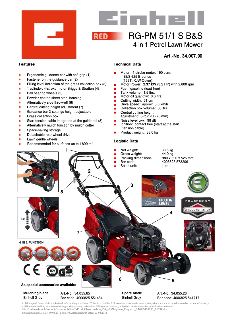 Imagen de la primera página del manual del dispositivo RG-PM 51/1 S B&S