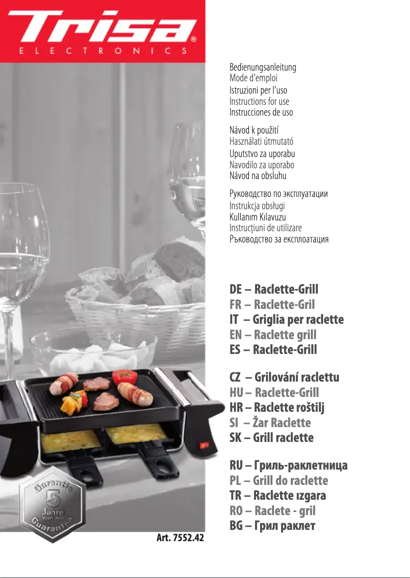 Página 1 del manual Manual de usuario Trisa Racletto Duo