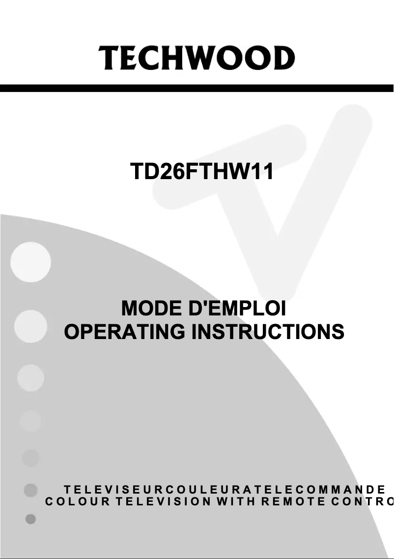 Imagen de la primera página del manual del dispositivo TD26FTHW11