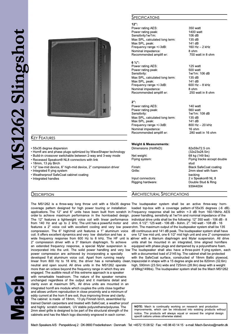 Imagen de la primera página del manual del dispositivo MACH SlingShot