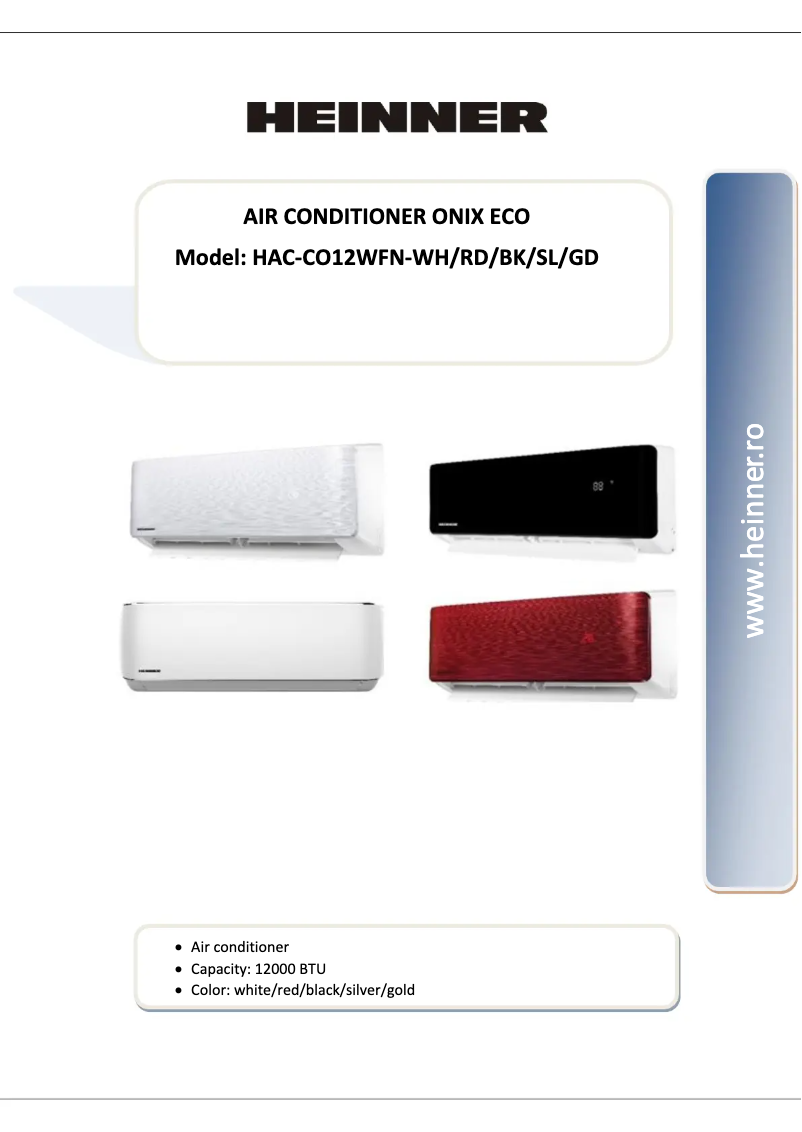 Imagen de la primera página del manual del dispositivo HAC-CO12WFN-GD