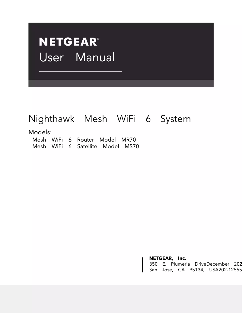 Página 1 del manual Manual de instrucciones Netgear Nighthawk MS70
