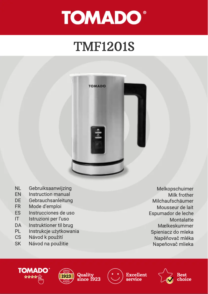 Página 1 del manual Manual de usuario Tomado TMF1201S