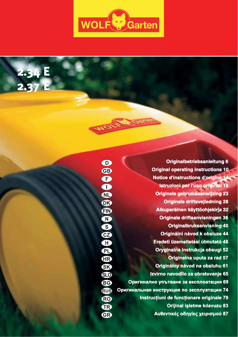 Página 1 del manual Manual de usuario Wolf Garten 2.37 E