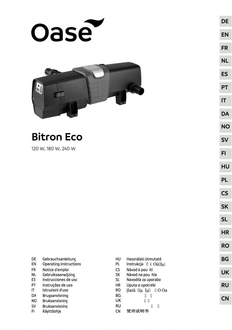 Página 1 del manual Manual de usuario Oase Bitron Eco 180W