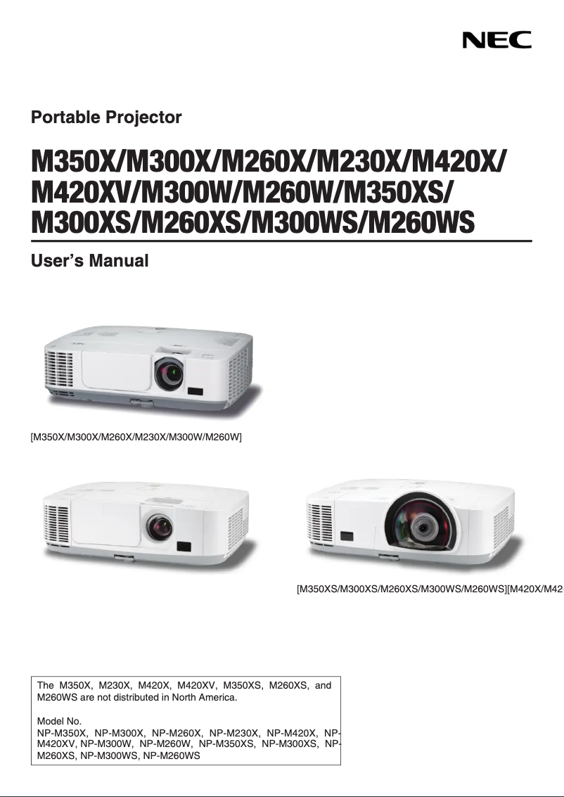 Página 1 del manual Manual de instrucciones NEC M260XS