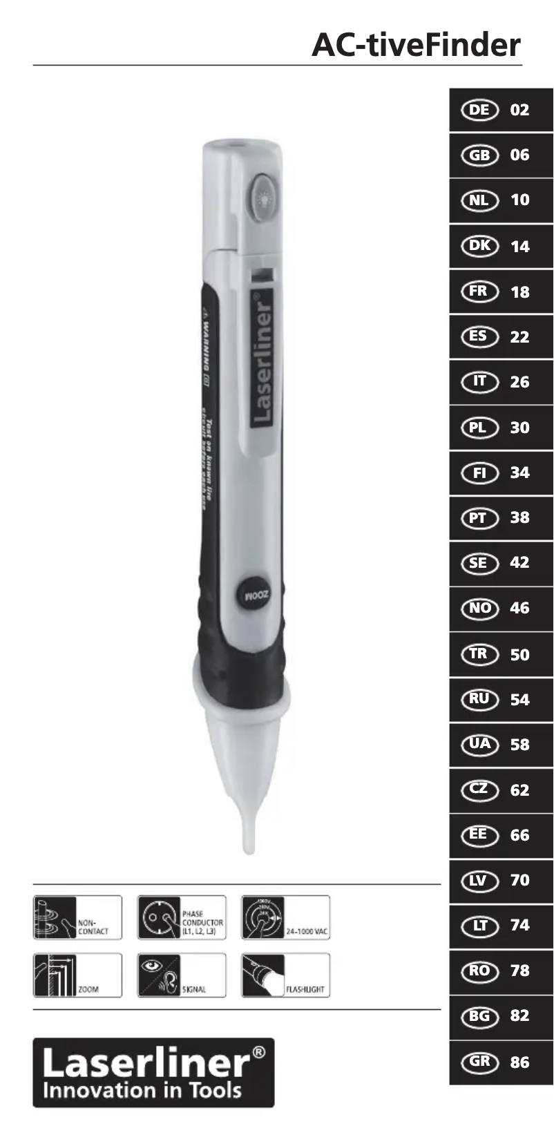 Página 1 del manual Manual de usuario Laserliner AC-tiveFinder