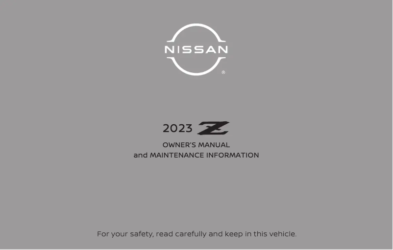 Página nº 1 - Manual de usuario Nissan Z (2023)