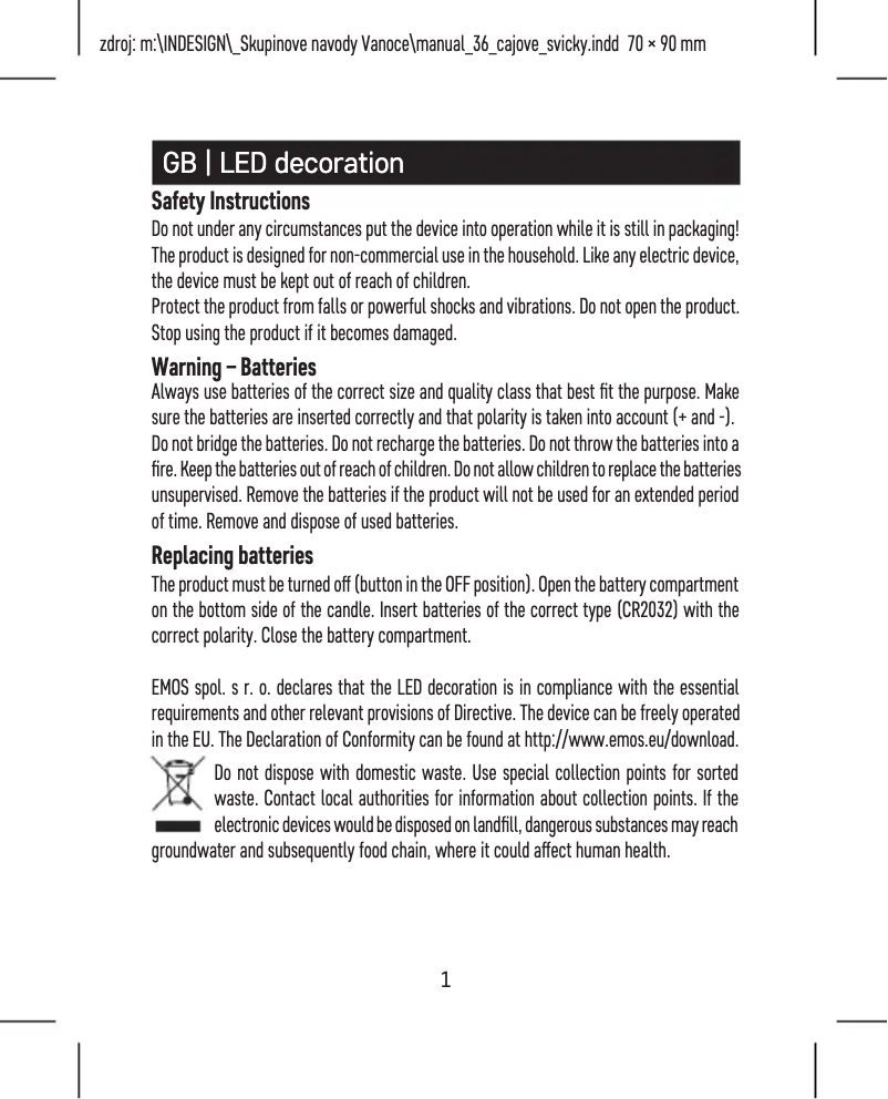 Página nº 1 - Manual de usuario Emos DCCV11